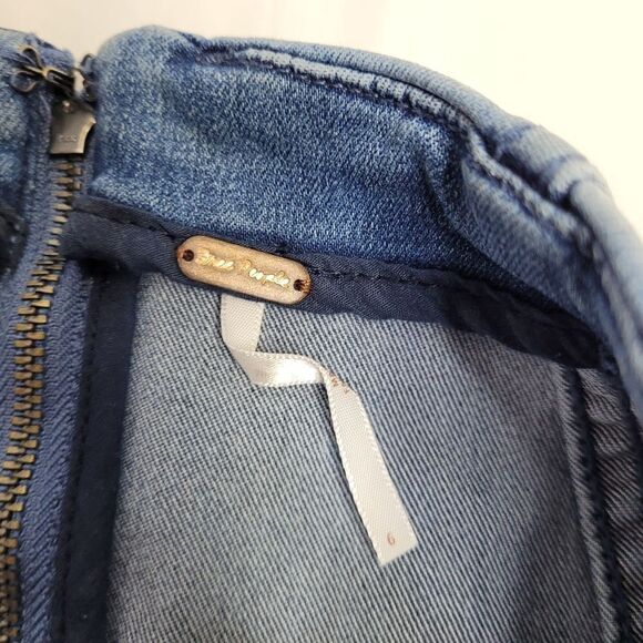 FREE PEOPLE modern femme stretch light denim‎ micro mini skirt 6 - Picture 5 of 13